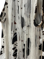 Load image into Gallery viewer, SOLD - Cow Print Fringe Bodysuit (S) - Lisa Lassi