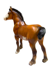 Load image into Gallery viewer, Breyer Clydesdale Foal Bluebell Model Horse Figurine Brown White Vintage