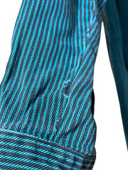 Load image into Gallery viewer, 💚 Drysdales Teal Stripe Pearl Snap Western Shirt – Size L