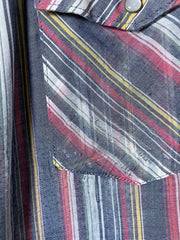 Load image into Gallery viewer, Vintage Wrangler Western Shirt 4XL? Pearl Snap Striped Workwear Distressed Worn