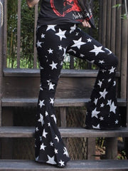 Load image into Gallery viewer, Black n White Stars Bell Bottom Jeans