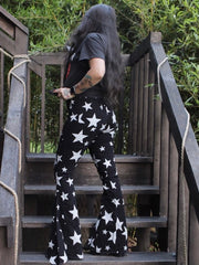 Load image into Gallery viewer, Black n White Stars Bell Bottom Jeans