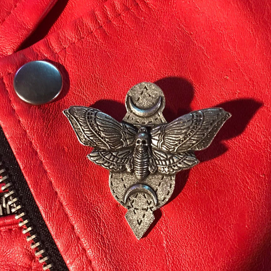 Death's Head Hawk Moth Metal Brooch 1
