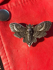 Load image into Gallery viewer, Death's Head Hawk Moth Metal Brooch 2