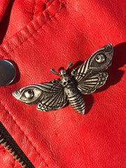 Load image into Gallery viewer, Death's Head Hawk Moth Metal Brooch 3