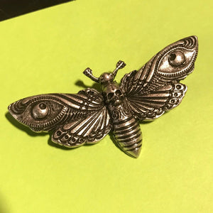 Death's Head Hawk Moth Metal Brooch 3