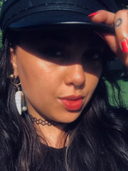 Load image into Gallery viewer, Faux Crescent Bone Earrings