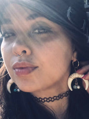 Load image into Gallery viewer, Faux Crescent Bone Earrings