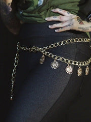 Load image into Gallery viewer, Gold Chain Belt with Sun Dangles