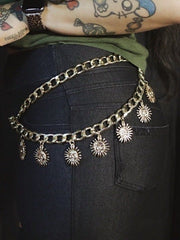 Load image into Gallery viewer, Gold Chain Belt with Sun Dangles