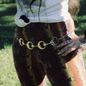Gold Moon and Stars Link Belt