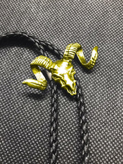 Load image into Gallery viewer, Ram Skull Bolo Tie - Gold