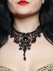 Load image into Gallery viewer, Vintage Style Black Lace Choker - Lisa Lassi