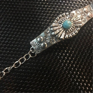 Necklace w Silver & Mini Turq Details