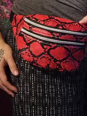 Load image into Gallery viewer, Red Snake Print GoGo Fanny Pack - Lisa Lassi