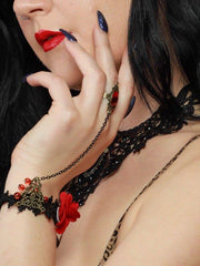 Load image into Gallery viewer, Rose And Lace Bracelet Ring Combo - Lisa Lassi