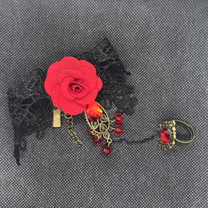 Rose And Lace Bracelet Ring Combo - Lisa Lassi