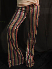 Load image into Gallery viewer, Striped Sequin Flares