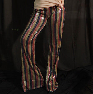 Striped Sequin Flares