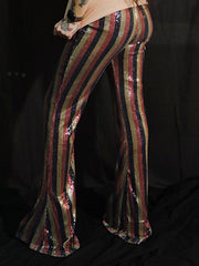 Load image into Gallery viewer, Striped Sequin Flares