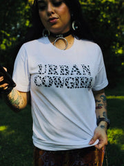 Load image into Gallery viewer, Urban Cowgirl Cow Print Tee