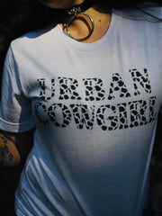 Load image into Gallery viewer, Urban Cowgirl Cow Print Tee
