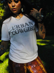 Load image into Gallery viewer, Urban Cowgirl Cow Print Tee