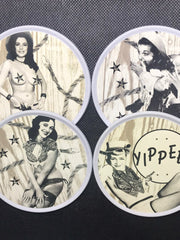 Load image into Gallery viewer, Western Pin-Up Girls Coasters Set - Lisa Lassi