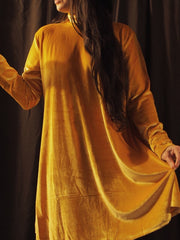 Load image into Gallery viewer, Mustard Velvet GoGo Dress