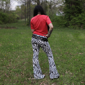 Zebra Print Flare Pants