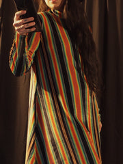 Load image into Gallery viewer, Rainbow Serape Velvet GoGo Dress