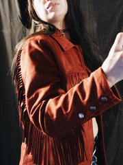 Load image into Gallery viewer, Faux Suede Rusty Fringe Jacket - Lisa Lassi