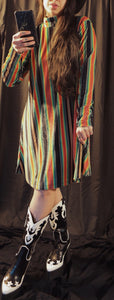 Rainbow Serape Velvet GoGo Dress