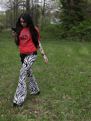 Load image into Gallery viewer, Zebra Print Flare Pants