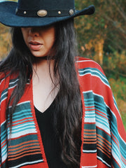 Load image into Gallery viewer, Cow Skull Ruana Wrap - Lisa Lassi