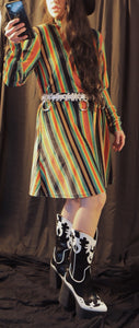 Rainbow Serape Velvet GoGo Dress