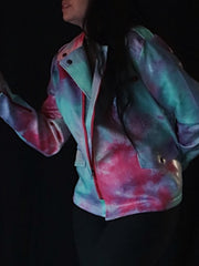 Load image into Gallery viewer, Tye-Dye Liquid Moto Jacket