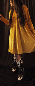 Mustard Velvet GoGo Dress