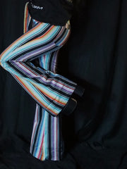 Load image into Gallery viewer, Striped Bell Bottom Jeans