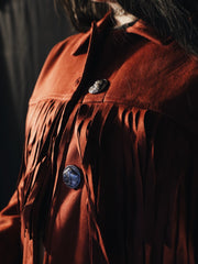Load image into Gallery viewer, Faux Suede Rusty Fringe Jacket - Lisa Lassi