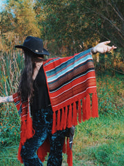 Load image into Gallery viewer, Cow Skull Ruana Wrap - Lisa Lassi