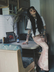 Load image into Gallery viewer, Peach Marble Flare Pants