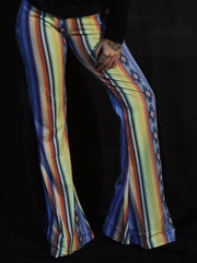 Load image into Gallery viewer, Yellow & Blue Flares with Black Fringe