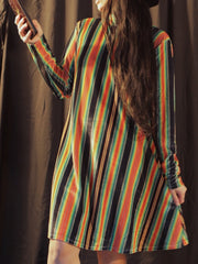 Load image into Gallery viewer, Rainbow Serape Velvet GoGo Dress
