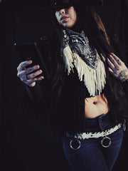 Load image into Gallery viewer, Bleached Bandana Wild Rag with Fringe - Lisa Lassi