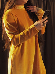 Load image into Gallery viewer, Mustard Velvet GoGo Dress