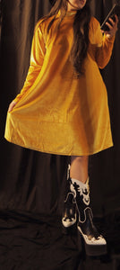 Mustard Velvet GoGo Dress