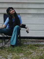 Load image into Gallery viewer, Corduroy Turqouise Flare Pants