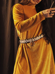 Load image into Gallery viewer, Mustard Velvet GoGo Dress