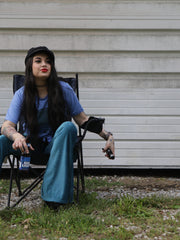 Load image into Gallery viewer, Corduroy Turqouise Flare Pants